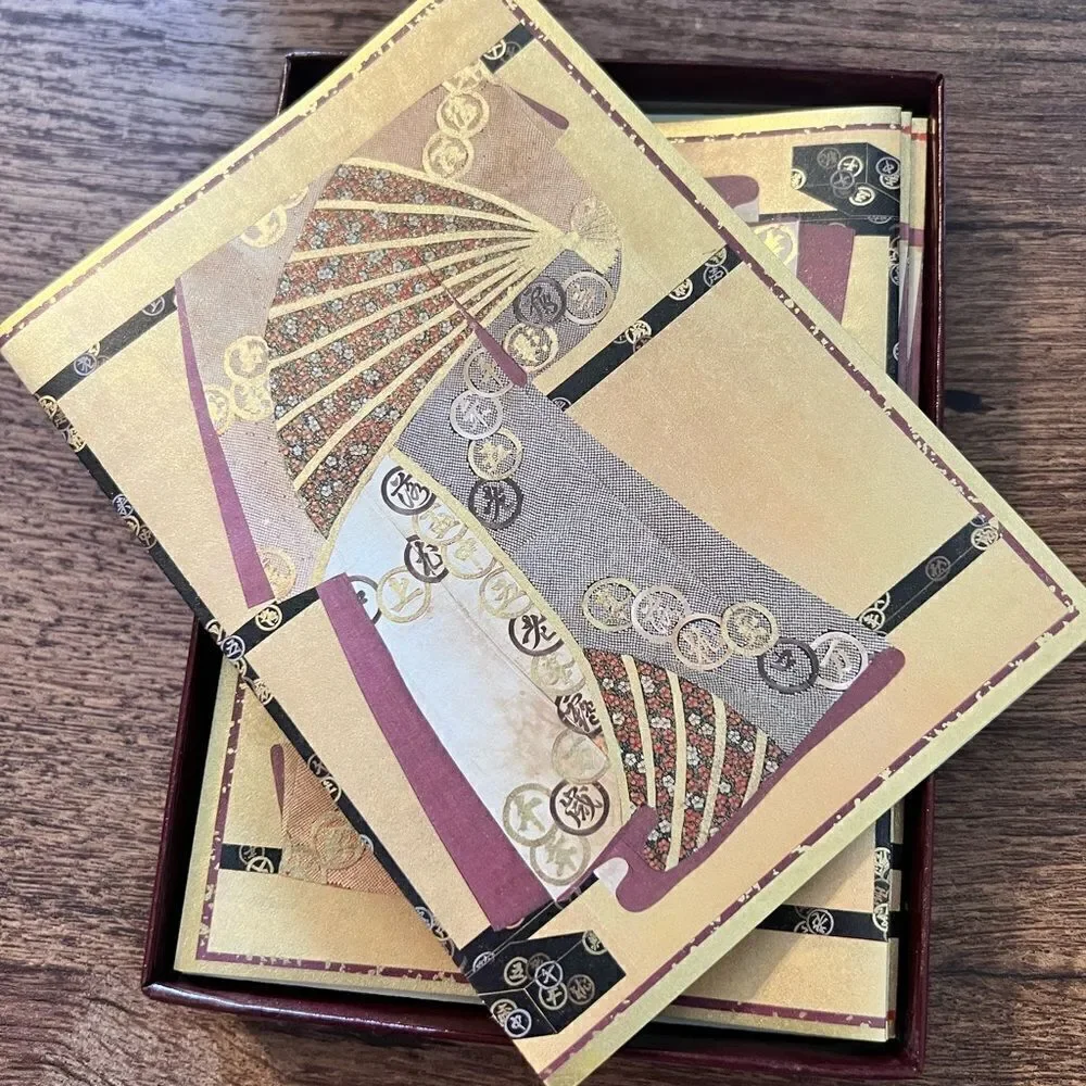 Vintage Kimono Screen Note Cards